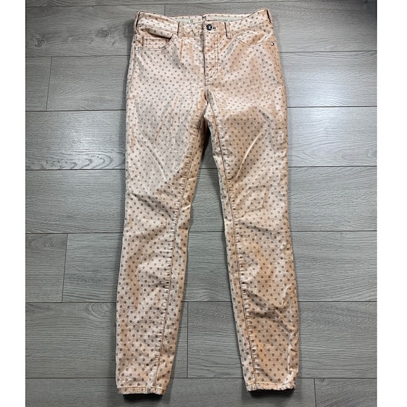 Anthropologie Pilcro Velvet High-Rise Skinny Ankle Polka Dot Pants - Picture 4 of 16